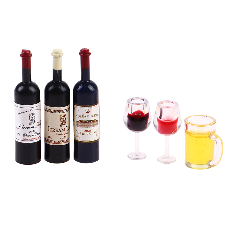 Wine Beer House - SF1pc 樹脂新ファッション高品質 5 個 1:12 ドールハウスミニチュアワインカップビールマグワインボトルモデル家具家の装飾おもちゃ