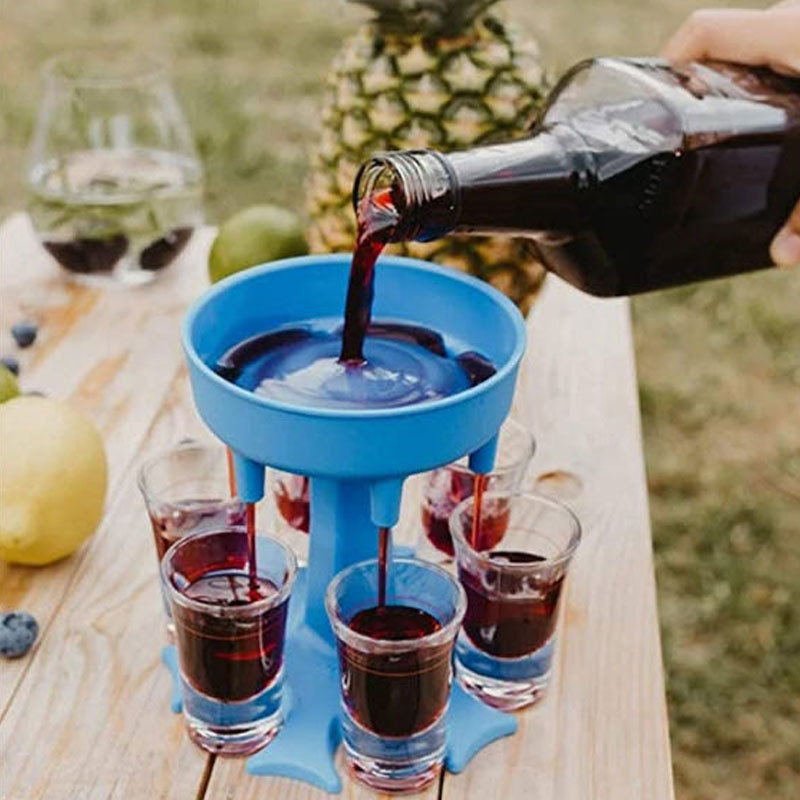 Wine To Beer To Liquor - 6 ショットグラスワインウイスキービールディスペンサーホルダー酒ディスペンサー飲酒ゲームツールクリスマスホームパーティーバーショットグラス