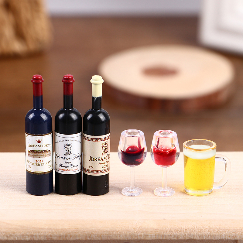 5 個ミニチュアワインカップビールジョッキワインボトルモデル - Wine Beer House のレビューと価格