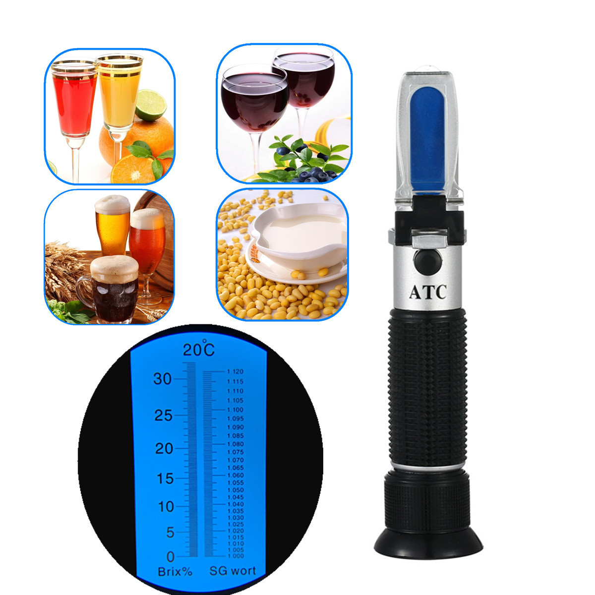 屈折計 0-32% ブリックスビール醸造麦汁 SG 1.00 - Wine To Beer To Liquor のレビューと価格